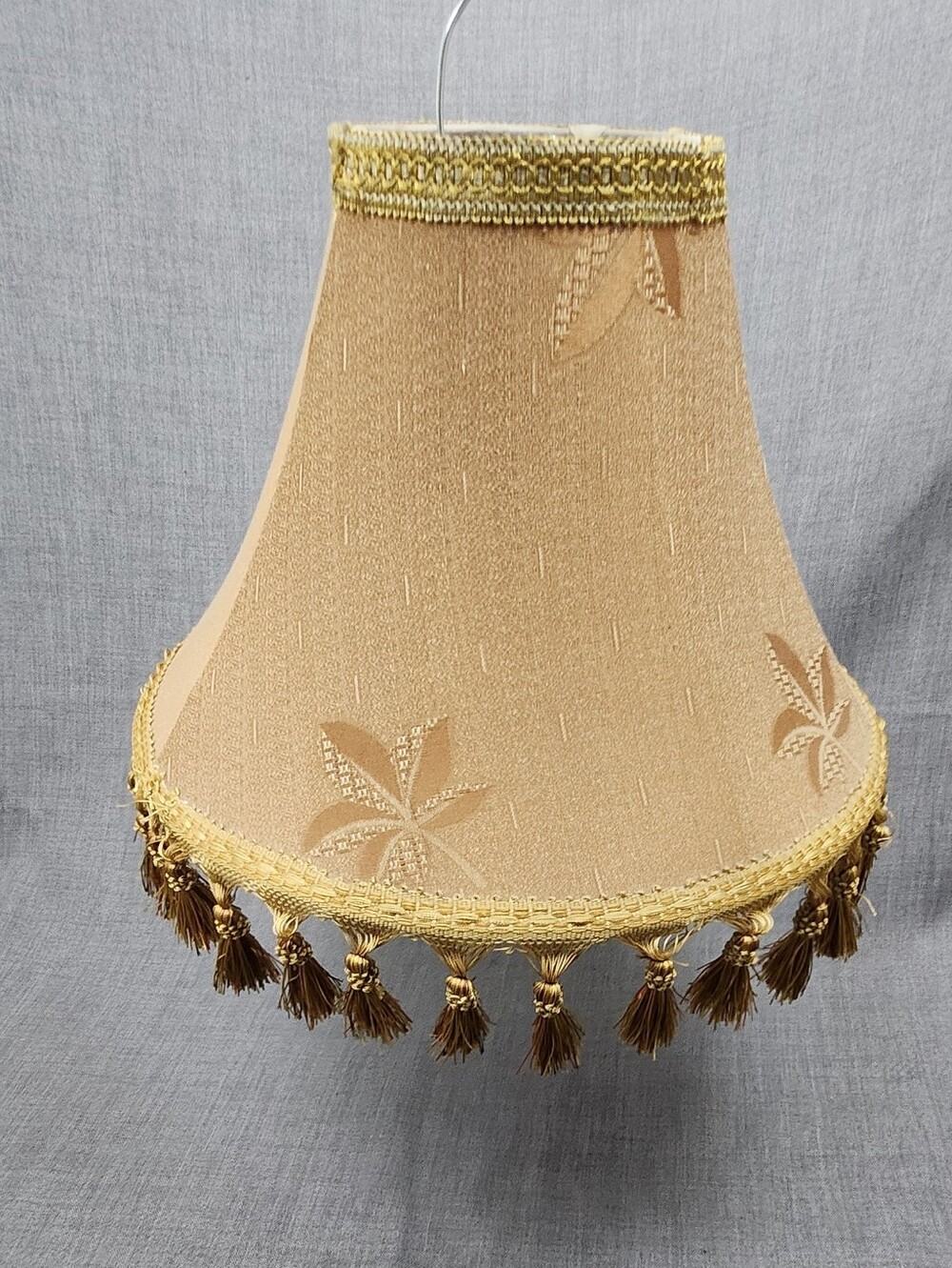 Vintage Palm Embroidered Victorian Fringe Lamp Shade